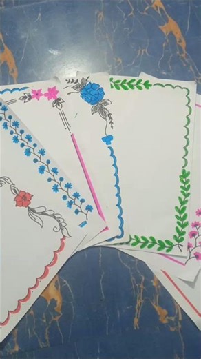Simple and attractive border designs/project work design.#art #explore .