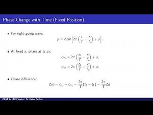 Waves Lecture 3 Sinusoidal Progressive Waves & Phase Class 11 Physics CBSE & JEE
