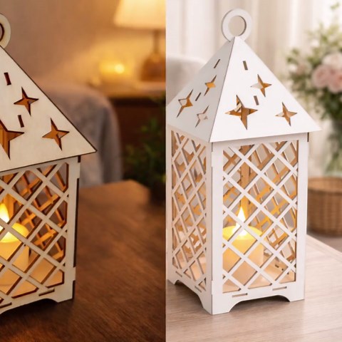 Lantern SVG Laser Cut File Set | 2 Sizes Wooden Lanterns | 3 4 6 Mm Plywood Decor Templates for Glowforge | Digital Download - Etsy