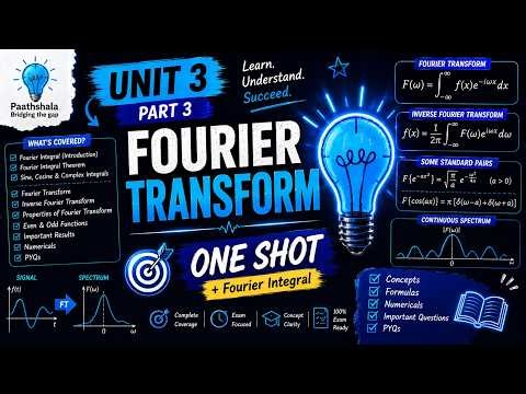 Unit 3 Part 3: Fourier Transform One Shot | Fourier Integral Included | Applied Mathematics 2