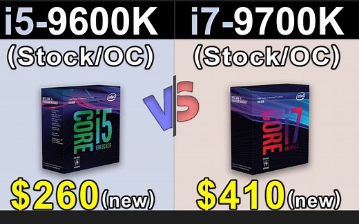 i5-9600K Vs. i7-9700K intel当家主力的游戏测试表现对比