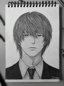 drawing light yagami from death note #drawing #animeart #trending #art