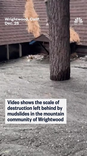 3.3M views · 60K reactions | The scale of destruction left behind by mudslides is captured on video in the mountain community of Wrightwood, where they received just under 10 inches of rain. | NBC News | Facebook