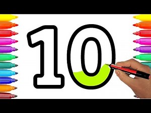 Learn and Color Numbers from 1 - 10 Coloring Book | Coloring Pages 1 to 10 | #ColoringPainting -17