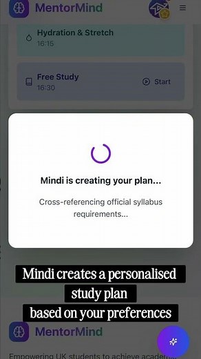 Personalised Study Planner | MentorMind Student Dashboard Feature Demo