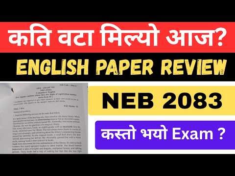Today English Question Paper Solution 2083 || Class 12 English Model Question 2083 Solution