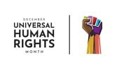 Universal Human Rights Month card, poster, December. 4k animation