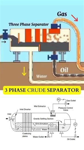 🔍 How 3 Phase Separator Works ⚙️ Oil, Gas & Water 💧 Explained
