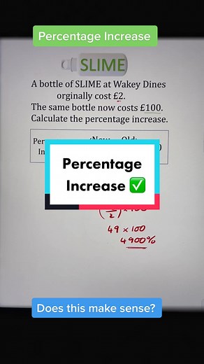 Calculating Percentage Increase in Math