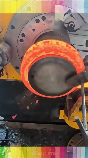 Incredible Hot Metal Spring Coiling Process! #Mechanical #Industrial #Metalworking #Shorts