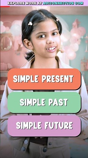 Learn 3 Tenses in 1 Minute with Adi 🤩 Present, Past & Future Tense | Vidya Connection #shorts