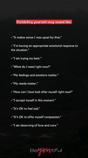 3.8K views · 32 reactions | Validating yourself may sound like #tips #tipsforlife #lifetips #tipsforyou #selfcare | Beyoutiful | Facebook
