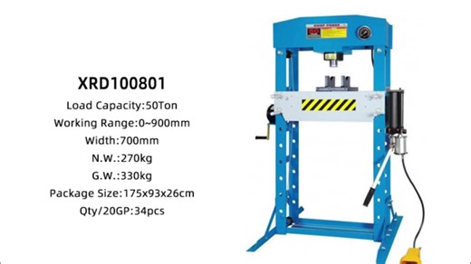 Factory 50 Ton 100Ton Air Hydraulic Work Shop Press With Gauge