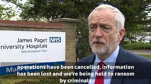On a visit to the James Paget hospital in Norfolk, the Labour leader Jeremy Corbyn said warnings over a cyber threat to the NHS were ignored. http://www.itv.com/news/anglia/2017-05-13/jeremy-corbyn-says-warnings-over-cyber-threat-were-ignored/ | ITV Anglia
