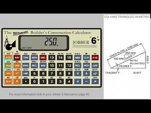 Jobber 6 Construction Calculator - Solving Triangles in Metric
