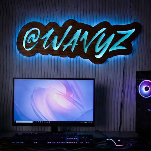 Personalized Username LED Sign, Custom Gamer Tag, Color Changing Lights - Etsy