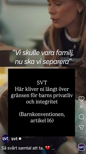 Caroline Engvall | Författare on Instagram: "@svt - min kritik mot er har tidigare handlat om att ge influencers som exponerar barn mer räckvidd - men här kliver ni själva långt över ett litet barns gräns för rätten till privatliv och integritet. Varför reagerade INGEN vuxen på redaktionen utifrån barnperspektivet, SVT?"