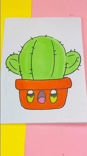 🌵✨ How to Draw a Kawaii Cactus Step by Step