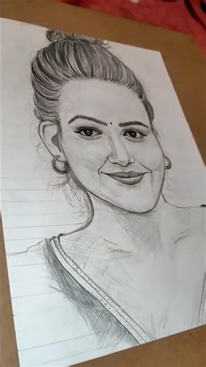 How to Draw a self portrait😍easy portrait #viral #drawing #art #short #viralnow #pencildrawing