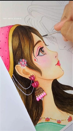 Anime Style Radharani Colouring 🌸 | Easy Step by Step Tutorial for Beginners 🎨🖌️ | #shorts