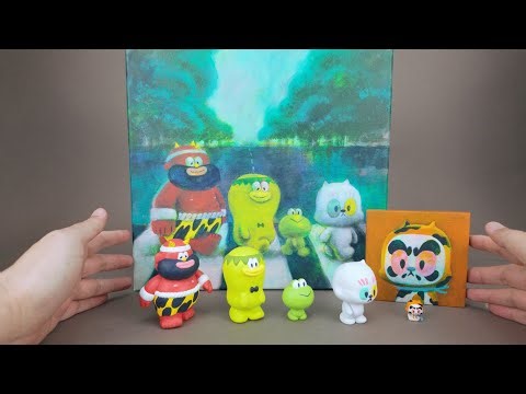 Yuurei Neko Sama & Friends original painting and art toys by Michael Cheah 蔡詩中
