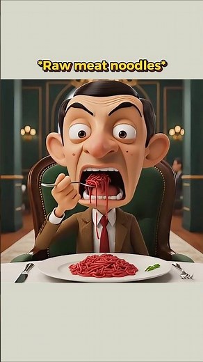 Mr Bean Eats The MOST SPECIAL Red Meat Noodles