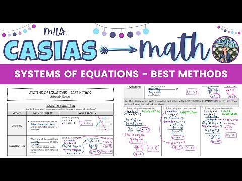 Solving Systems of Linear Equations using the Best Method | Algebra 1 Lesson