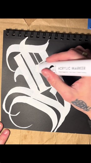 Letter B with new acrylic paint marker 😁 #lettering #blackletter #mystyle #handstyle #fyp
