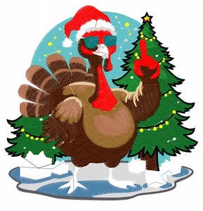 Christmas Turkey Embroidery Design | Festive Holiday (digital Download) - Etsy