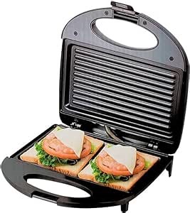 SOKANY Panini Press Sandwich Maker with Indicator Lights, 750 Watt Electric Panini Press, Sandwich Press, Non-Stick Coated Plates 8.46INx4.92IN, Cool Touch Handle, Black - SK-116