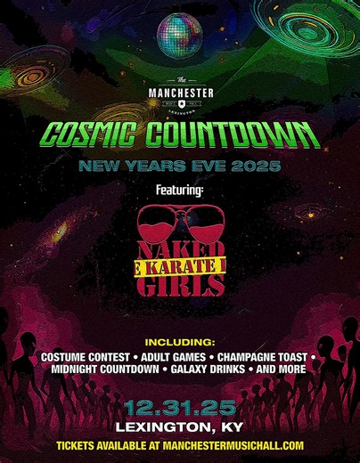 Walking into 2026 at Cosmic Countdown like we just stepped off a starship. 👽🚀✨ An alien, an astronaut, a galactic queen, and Princess Leia roll into NYE together — and if you’re not there, you’re missing the biggest glow-up of the year. Secure your spot before it sells out. 🌌🪐 🎟️Tickets at manchestermusichall.com | Manchester Music Hall