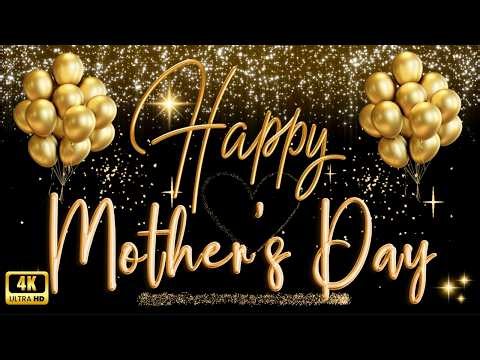 Happy Mother's Day Background Video 💛 Black & Gold 4K Loop - 2 Hour Screensaver