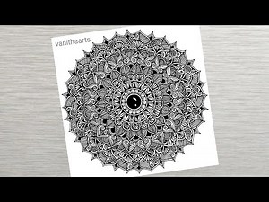 How to draw a Mandala Art for Beginners Step-by-Step Tutorial | Easy Mandala Drawing | #vanithaarts