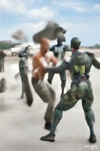 Dwayne Johnson The Rock fights the terminators