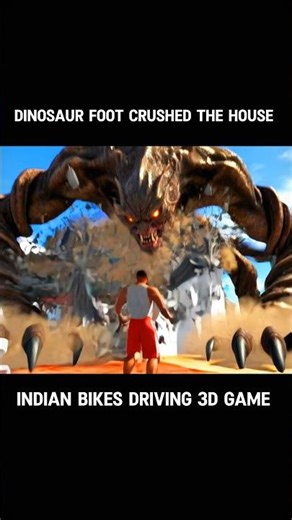 DINOSAUR FOOT CRUSHED THE HOUSE 🏡 INDIAN BIKES DRIVING 3D GAME 🎮🎮 #ibd3d #gaming #shots #gta5