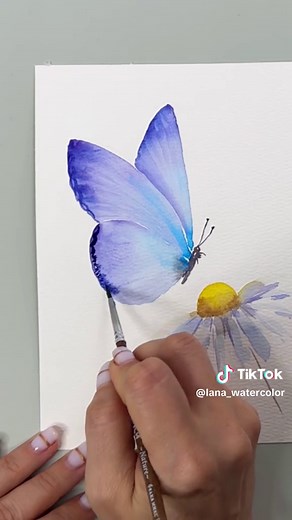 Watercolor butterfly tutorial🦋 Full video on YouTube #watercolor #watercolorpainting #watercolortutorial #watercolorbutterfly