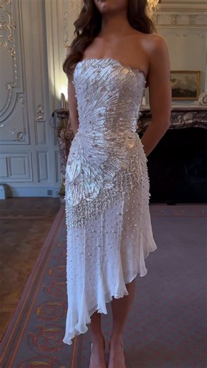 Rosie Etienne Bridal on Instagram: "Serenity - The Bridal Midi dress of dreams. Featuring over 150 hours of skilled artisan hand work. Intricate embellishments adorn our signature corsetry base - flowing delicately into Chiffon layers that flow with grace. For the 2026 Bride who demands elegance and beauty. #weddingdress #2026bride #bridetobe2026 #weddingwardrobe #bridalfashion"