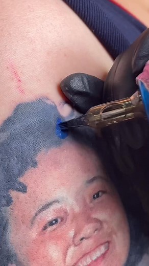 Making A Mom portrait tattoo with reference from 35 years ago Restored with my tattoo tech and eyes | Liz Cook Tattoo