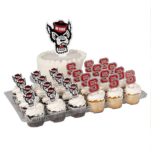 Desert Cactus North Carolina State university Cupcake Topper and Cake Toppers Set - NC State Wolfpack 25 Pcs P