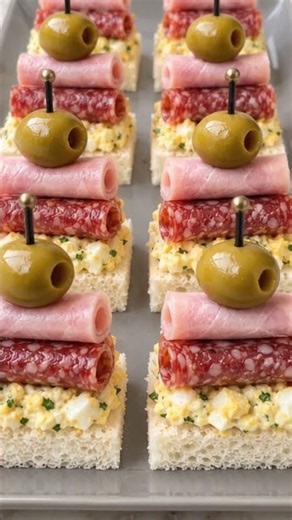 Mini Party Sandwich Bites With Olives