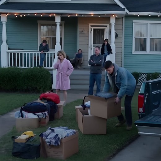 I Got Home From My Warehouse Shift To Find All My Stuff Dumped On The Front Lawn. My Mom Was... standing there in a bathrobe, phone in her hand, Christmas lights still blinking on the porch like this was just another “family moment” worth recording. It was 7:00 a.m. The street had that too-early quiet—except it wasn’t quiet at all, because my whole life was spread across the grass like a warped yard sale. Trash bags packed with my clothes. My weights stacked beside my chair. Protein tubs rolling