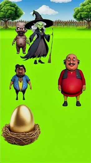 Motu finding here daughter golden egg challenge #shortsfeed #motupatlu