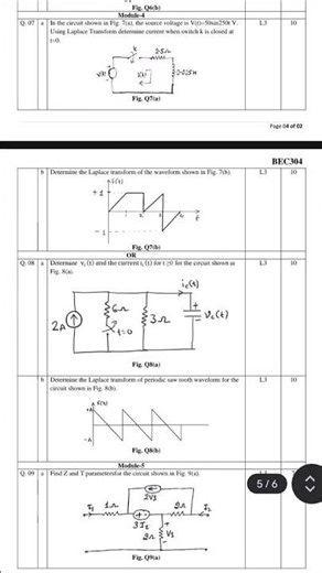 BEC304 network analysis vtu model question paper for 2022 scheme #Network analysis VTU