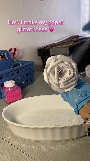 DIY Glitter Paper Roses Tutorial