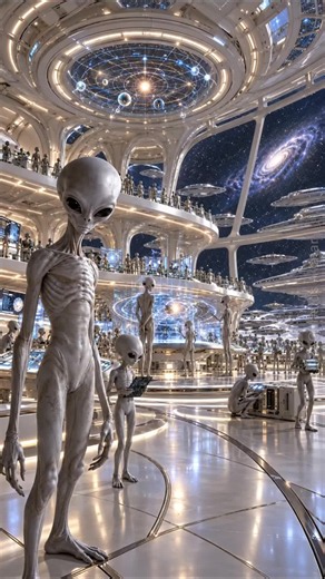 Hidden alien cities are found beneath Rigelian worlds. 👽🛸 In Alien Life Series Episode 224, Tall Greys command underground hive districts while smaller Reticuli move through labs, fabrication bays, transit shafts, docking complexes, and mothership decks. This is alien life beyond Earth. ⚡ #Aliens #Extraterrestrial #AlienLife