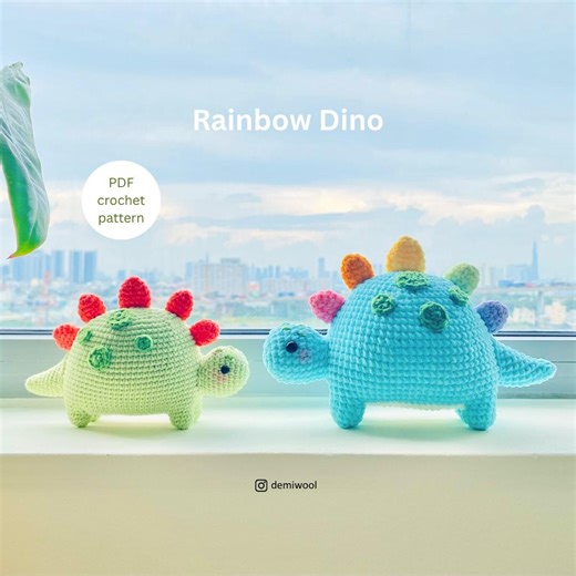 Crochet Dino Pattern: Amigurumi Dinosaur Doll (PDF Pattern) - Etsy Australia