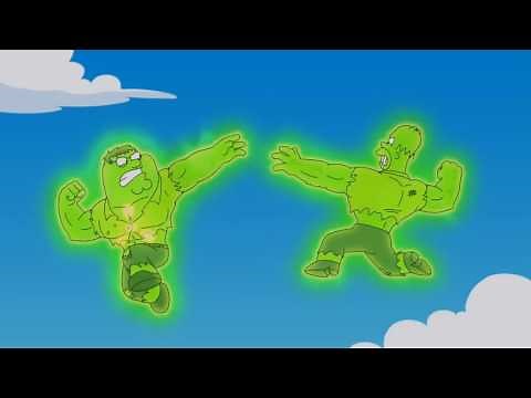 Peter Griffin Vs. Homer Simpson Fight Finale - Family Guy