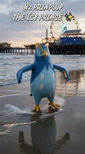 Real Life EMPOLEON Evolution in Santa Monica, LA! 🐧🌊 Pokemon AI Movie