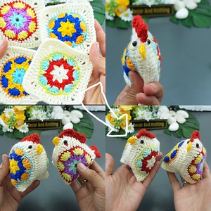 part-2- knit a chicken using two granny squares! | Decor And Knitting