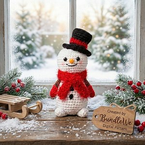 Modèle PDF de bonhomme de neige au crochet, jouet d'hiver (tutoriel à téléchargement numérique - Etsy France